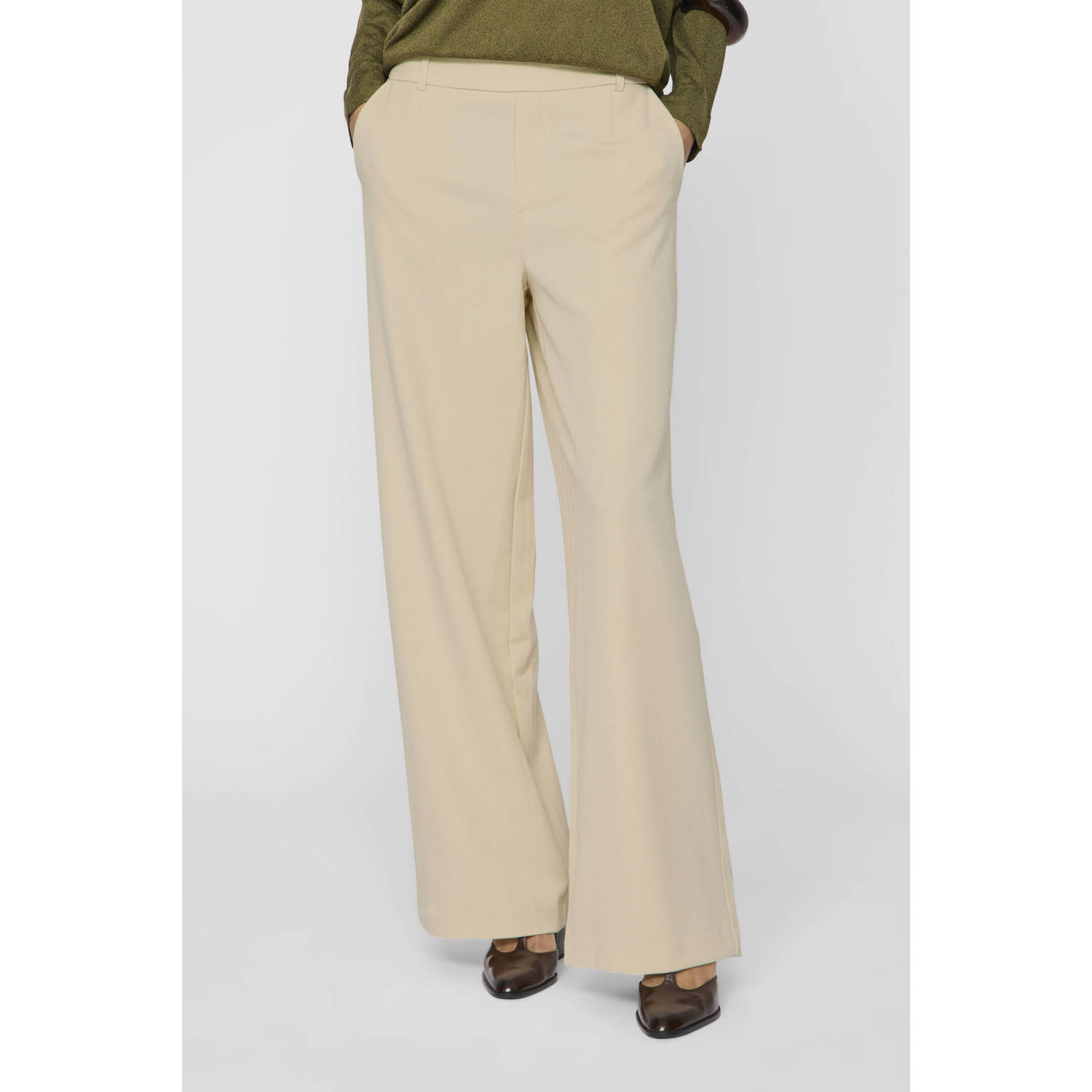 VILA wide leg high waist casual broek
