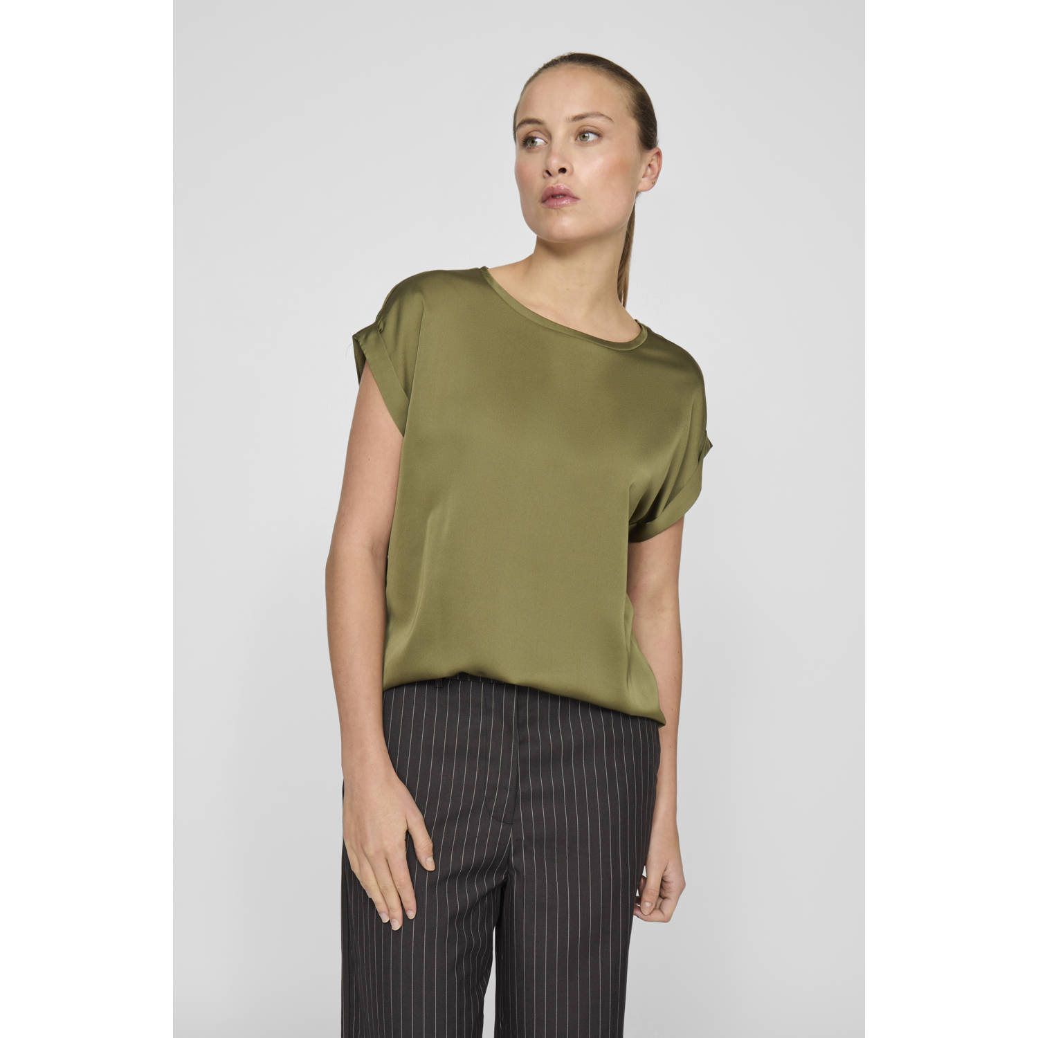 Vila Shirt met korte mouwen VIELLETTE S S SATIN TOP NOOS