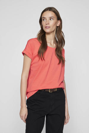 T-shirt koraalrood