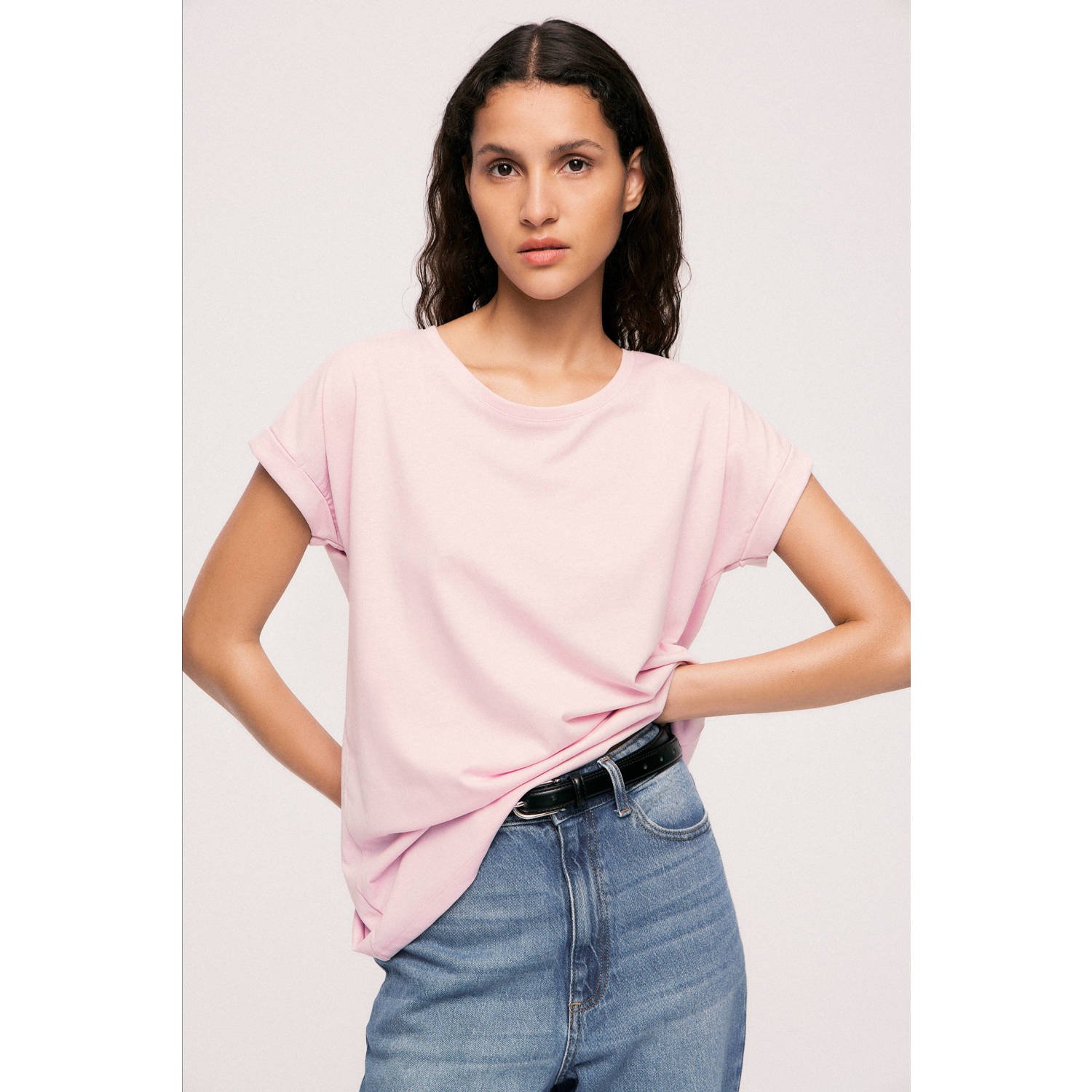 VILA T-shirt lichtroze