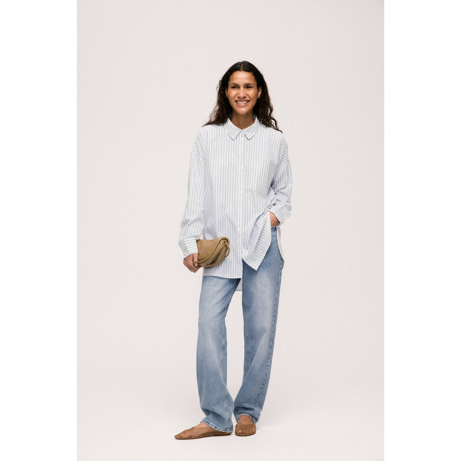 VILA blouse lichtblauw