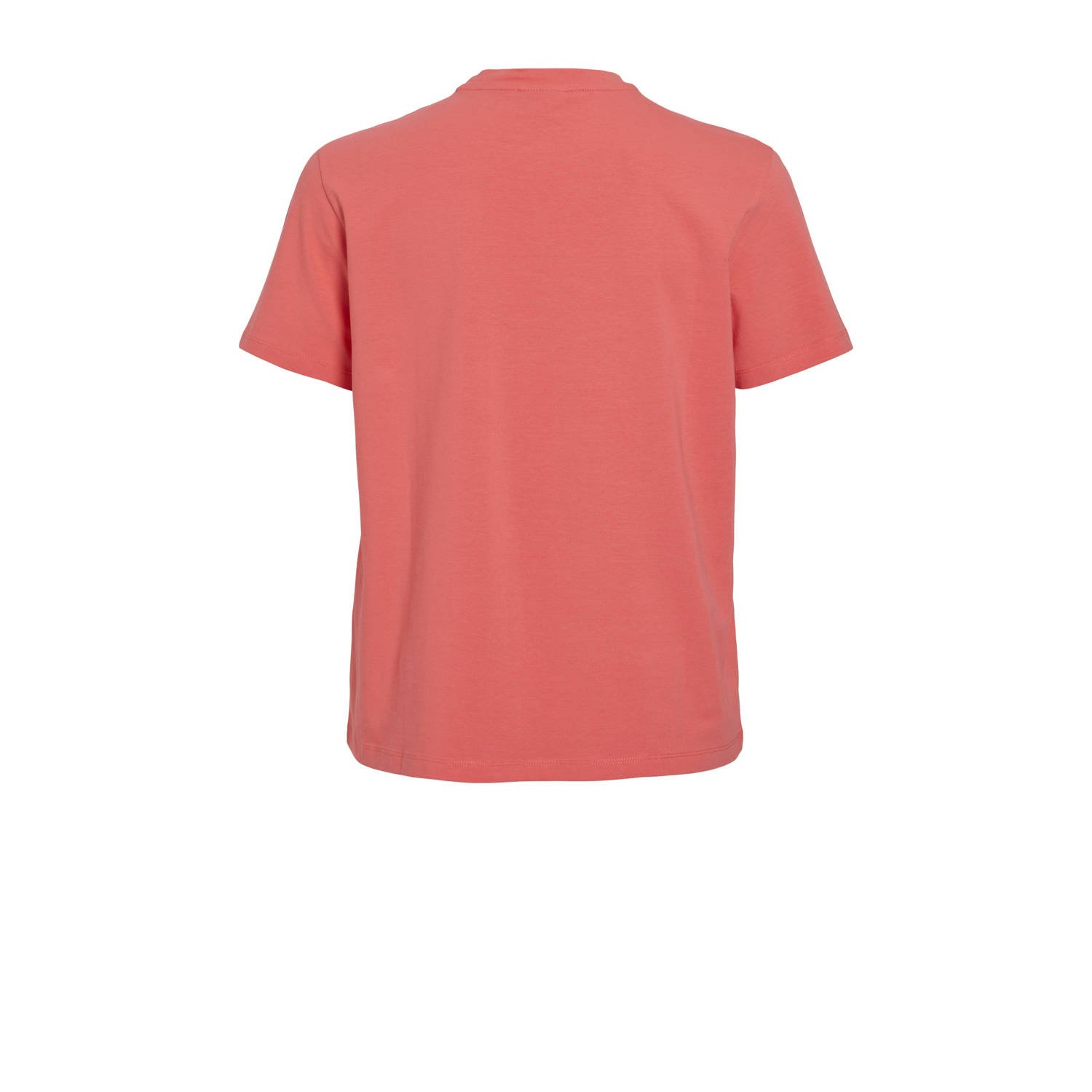 VILA T-shirt koraalrood