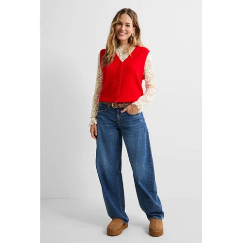 anytime gebreide gilet rood afbeelding