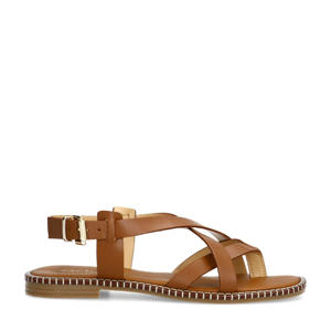   leren sandalen cognac