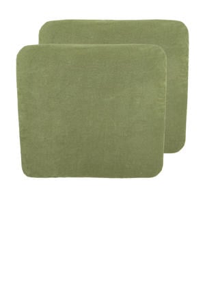 badstof aankleedkussenhoes - olive green (set van 2)