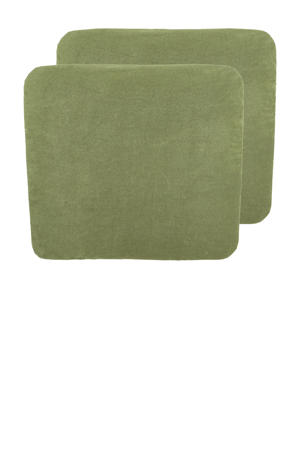 badstof aankleedkussenhoes - olive green (set van 2)