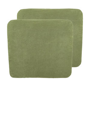 badstof aankleedkussenhoes - olive green (set van 2)