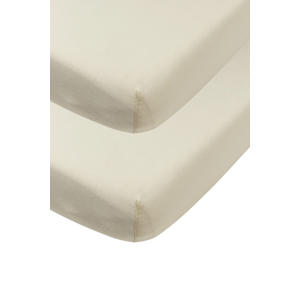 jersey hoeslaken ledikant - soft sand (set van 2)