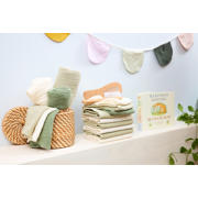 thumbnail: Meyco pre-washed hydrofiele doek - set van 3 natural/soft olive/olive green