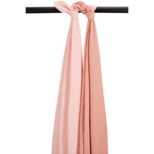 pre-washed hydrofiele swaddle - soft rose/rose (set van 2)