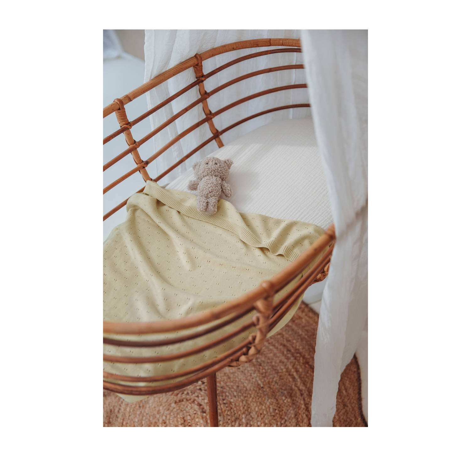 Meyco hoeslaken wieg pre-washed hydrofiel offwhite 40x80cm