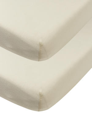 jersey hoeslaken juniorbed - soft sand (set van 2)
