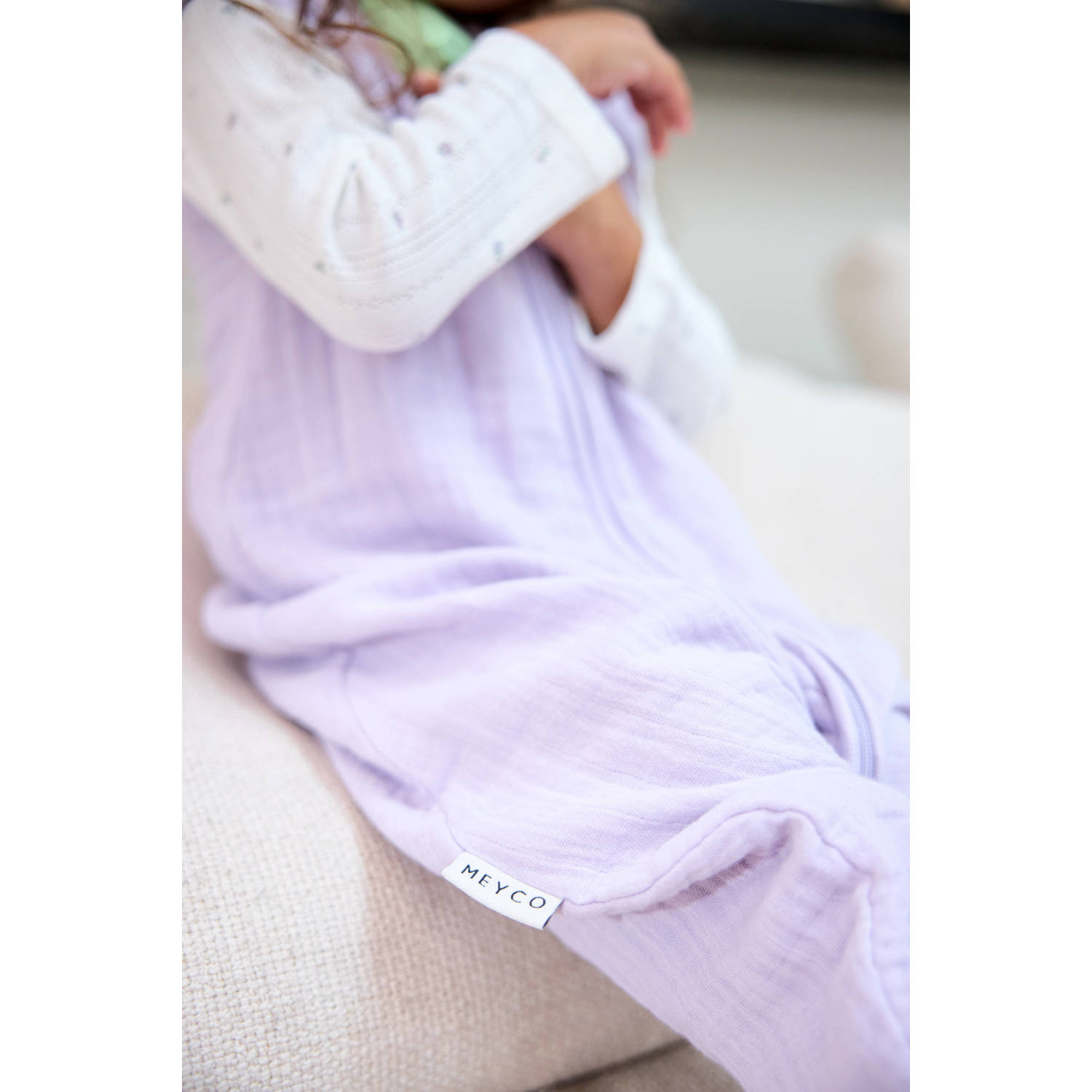 Meyco pre-washed hydrofiele zomer slaapoverall jumper soft lavender