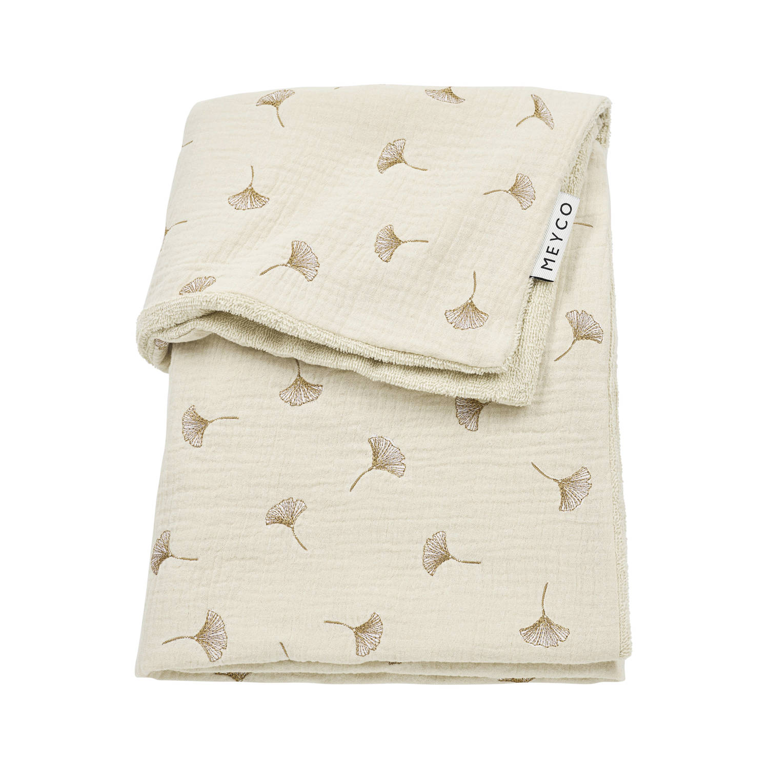 Meyco pre-washed hydrofiel wiegdeken Ginkgo soft sand