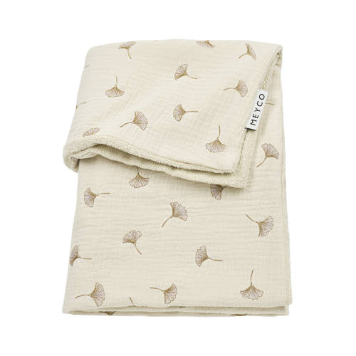 Meyco pre-washed hydrofiel wiegdeken Ginkgo soft sand afbeelding
