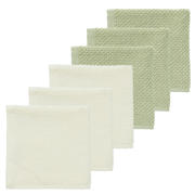 thumbnail: Meyco monddoekje Popcorn - natural/soft olive (set van 6)