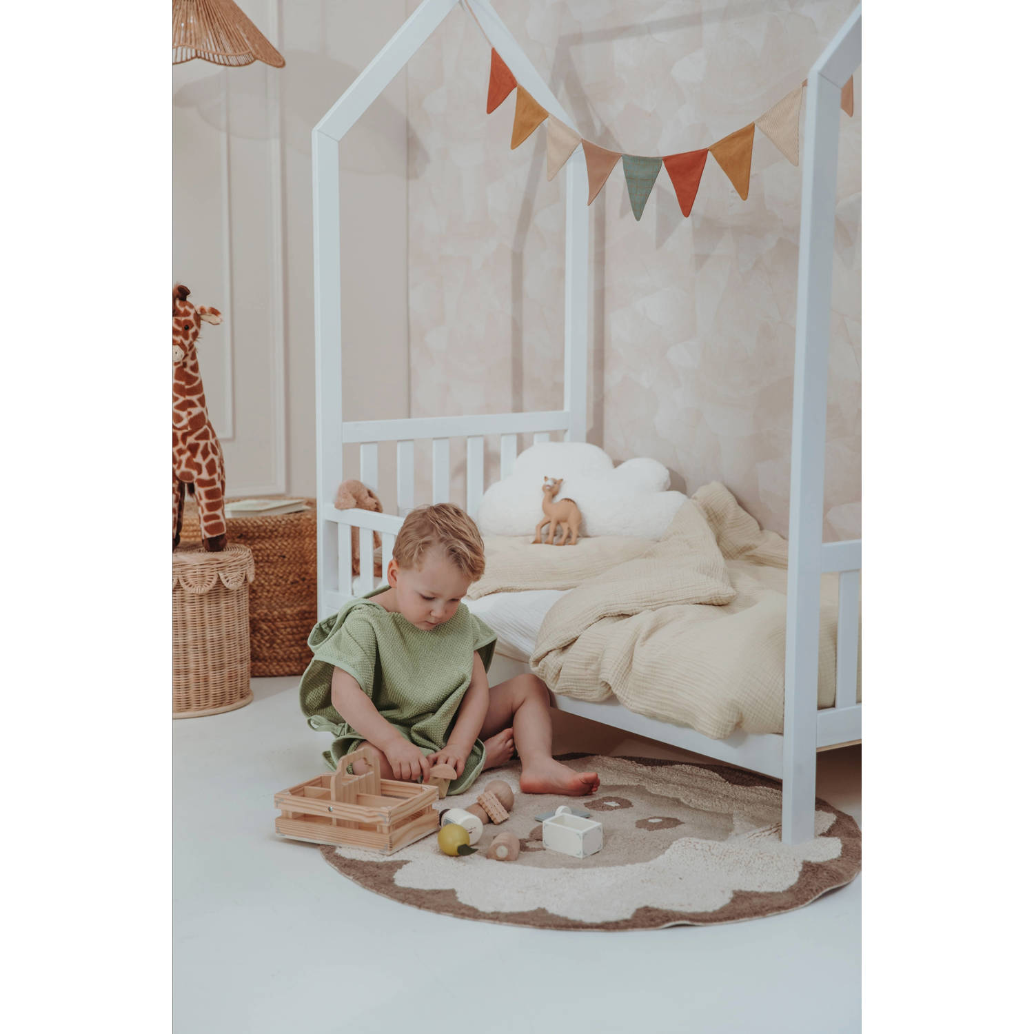 Meyco hoeslaken juniorbed pre-washed hydrofiel offwhite 70x140cm