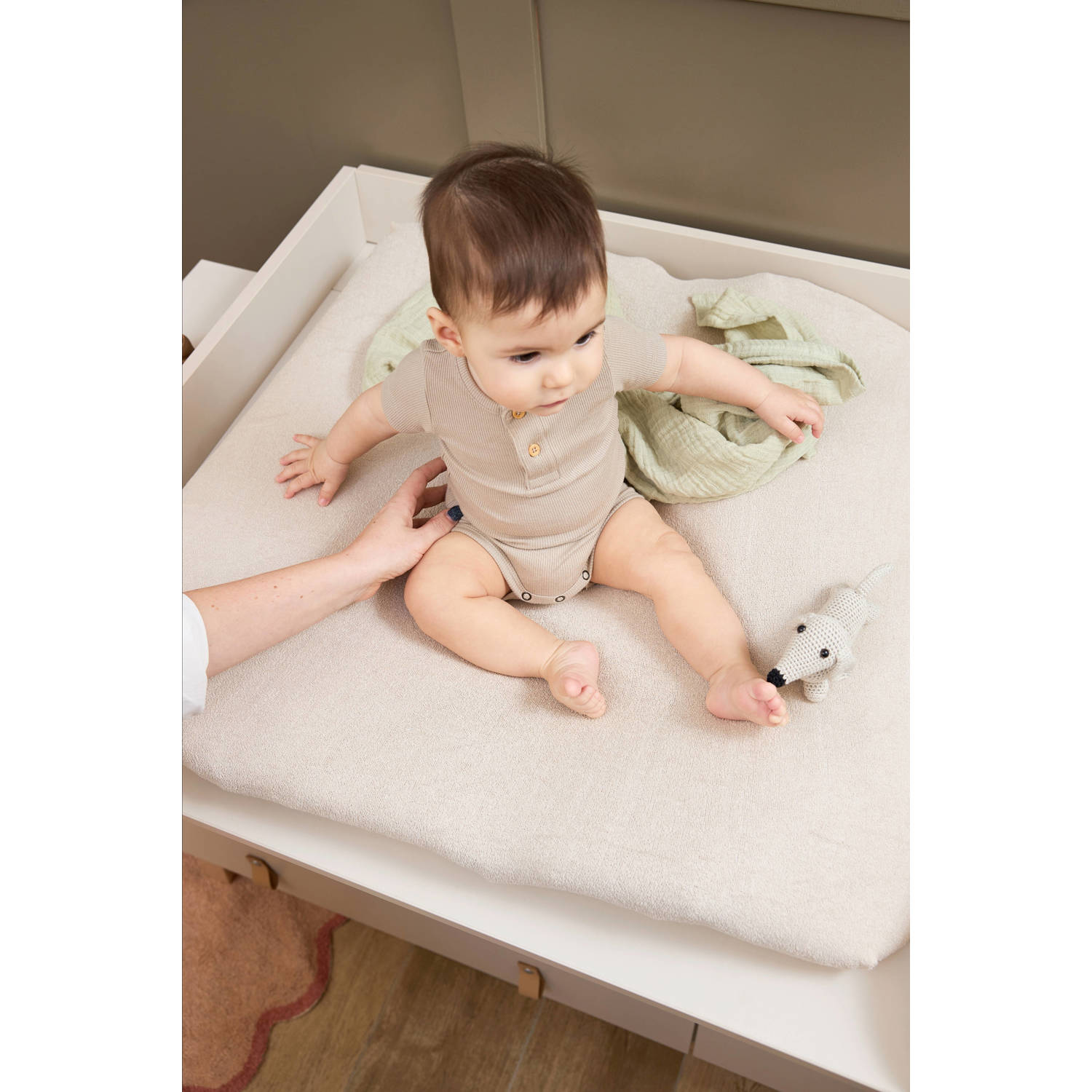 Meyco badstof aankleedkussenhoes set van 2 soft sand
