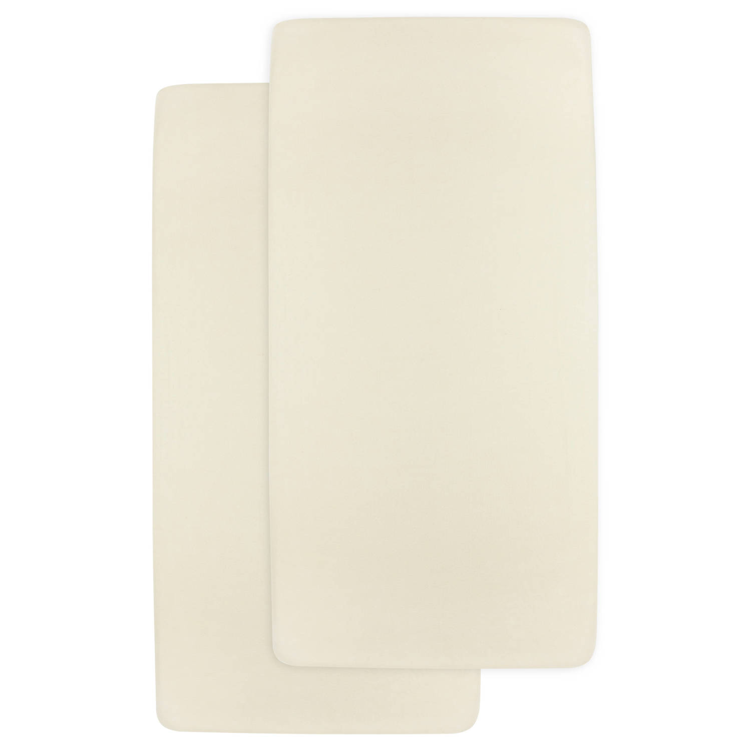 Meyco jersey hoeslaken ledikant set van 2 nature