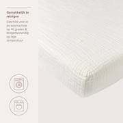 thumbnail: Meyco hoeslaken ledikant pre-washed hydrofiel offwhite 60x120cm