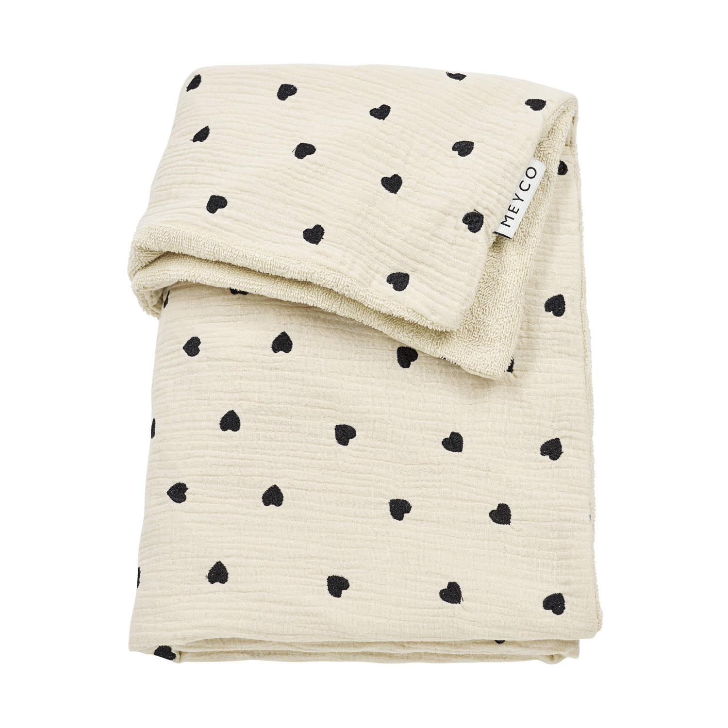 Meyco pre-washed hydrofiel wiegdeken Sweet Heart soft sand