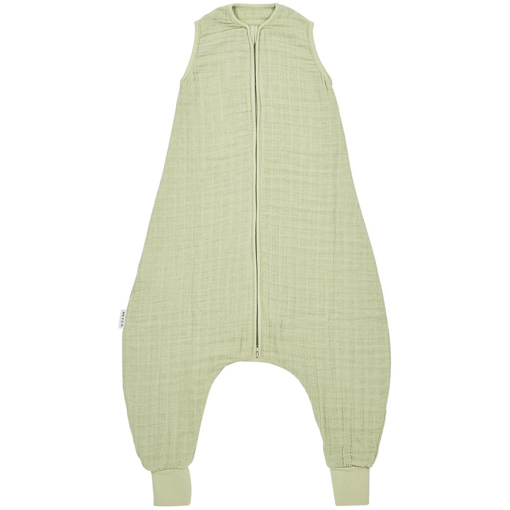 Meyco pre-washed hydrofiele zomer slaapoverall jumper soft olive
