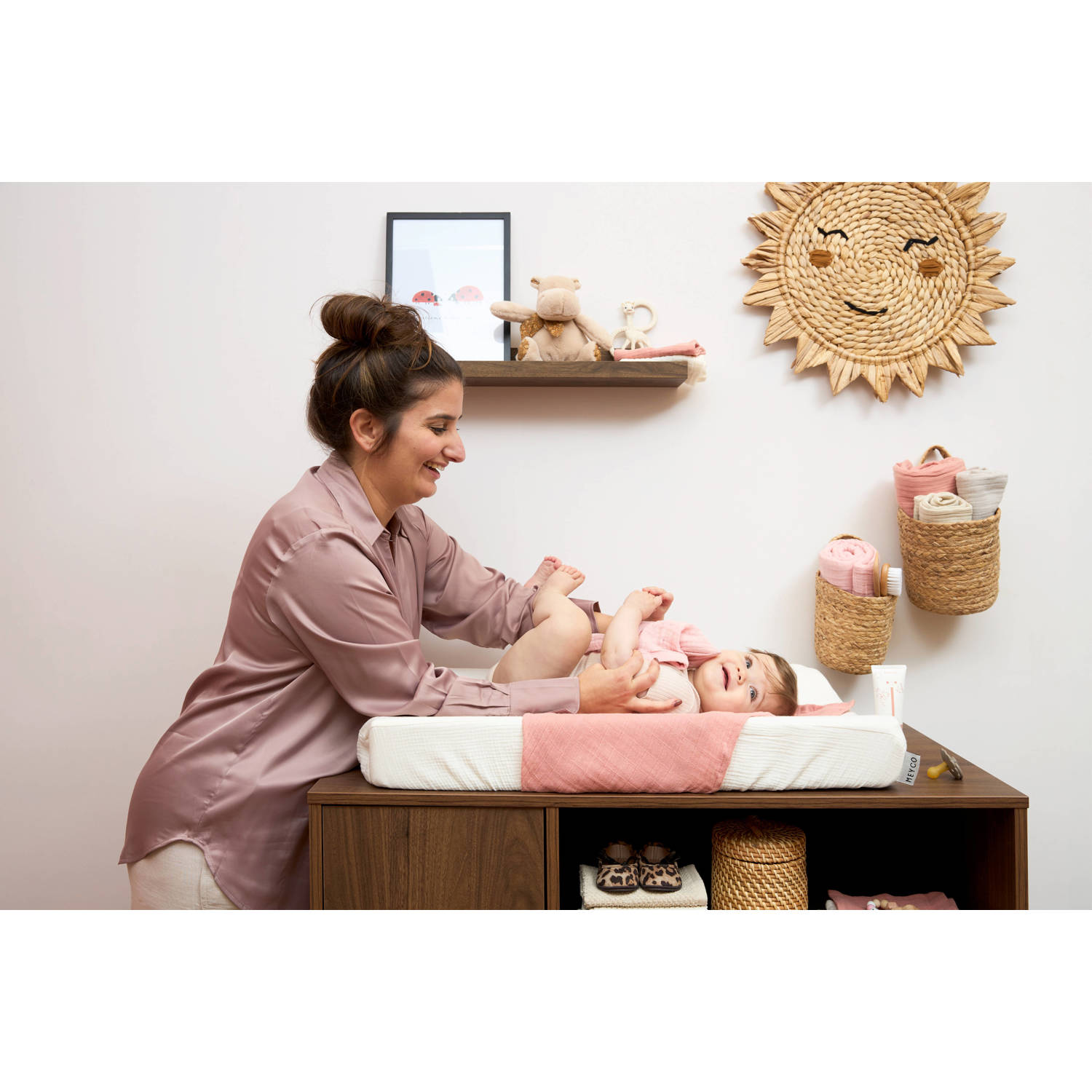 Meyco pre-washed hydrofiel aankleedkussenhoes natural