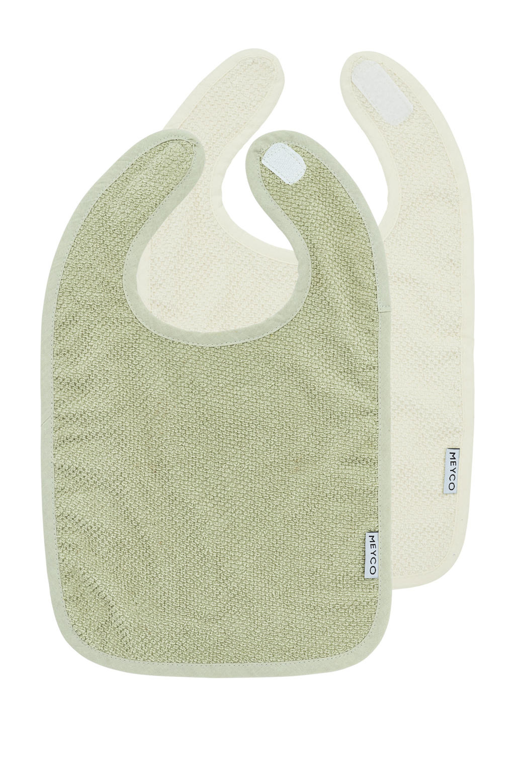 Meyco slab Popcorn - natural/soft olive (set van 2)