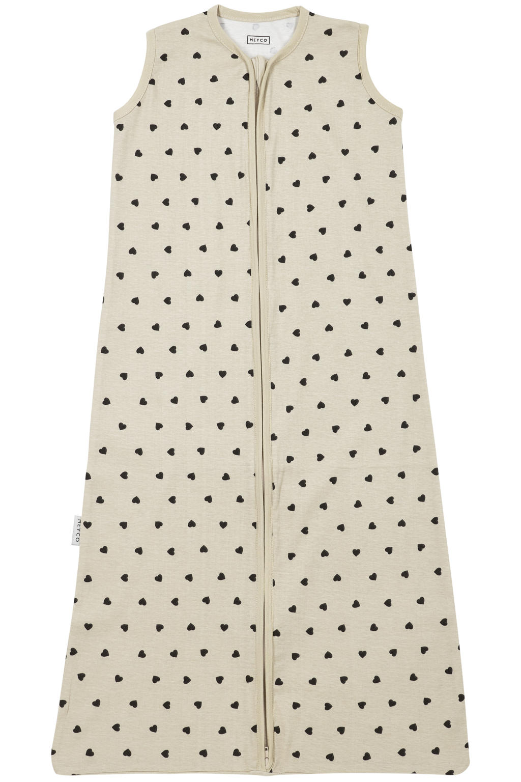 Meyco zomer slaapzak Sweet Heart soft sand/black