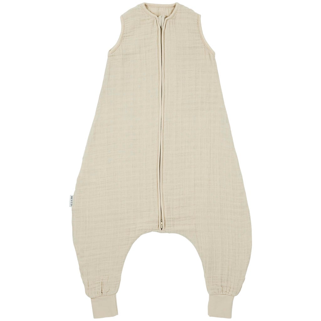 Meyco pre-washed hydrofiele zomer slaapoverall jumper soft sand