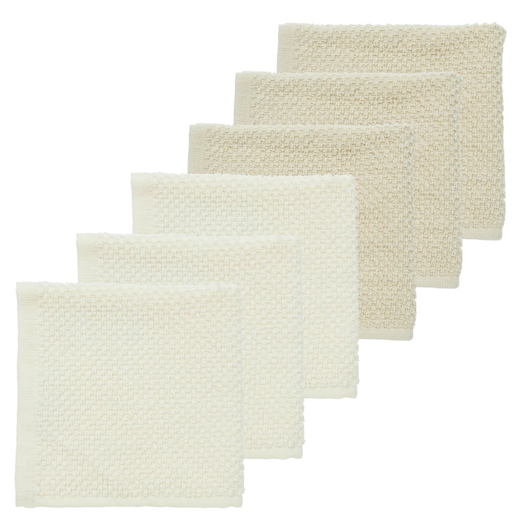 Meyco monddoekje Popcorn - natural/soft sand (set van 6)