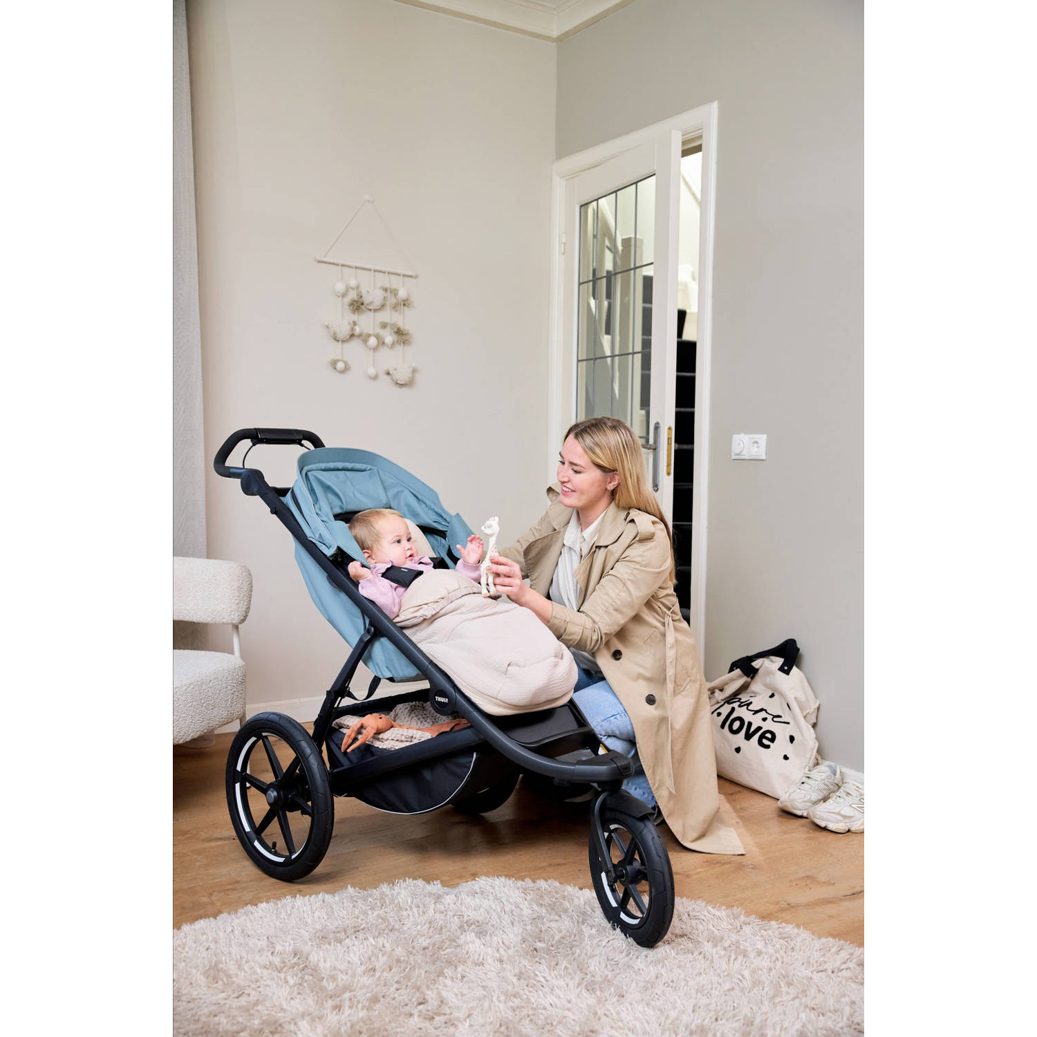 Meyco pre-washed hydrofiel buggy voetenzak en inlegger sand