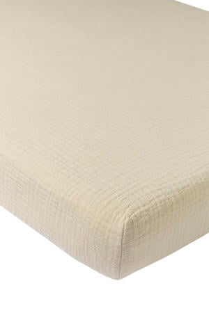 hoeslaken ledikant pre-washed hydrofiel soft sand 60x120cm