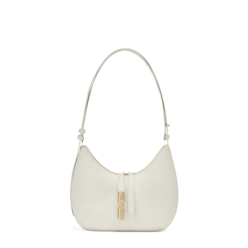 Furla leren schoudertas Goccia S ecru