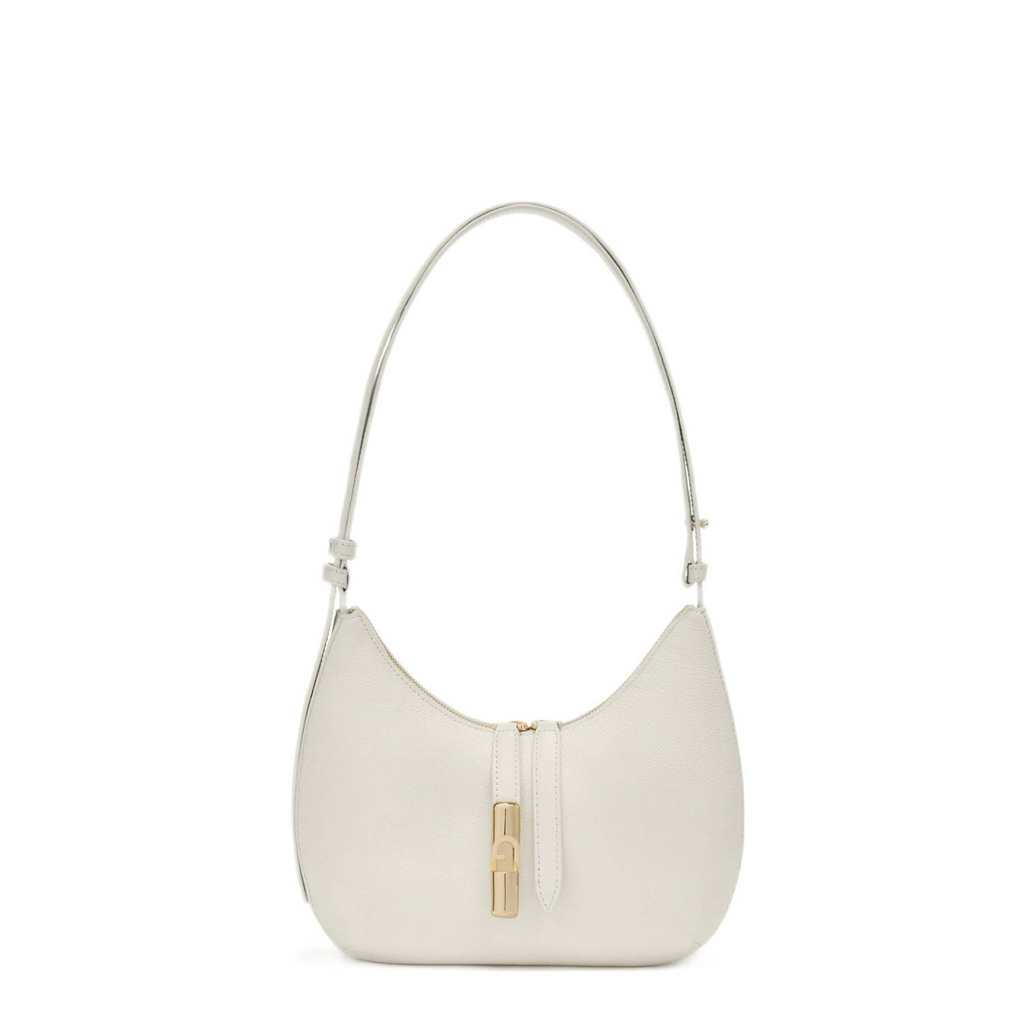 Furla leren schoudertas Goccia S ecru