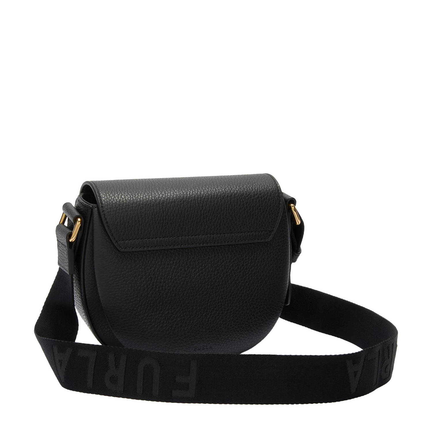 Furla leren crossbody tas Lotus Mini zwart