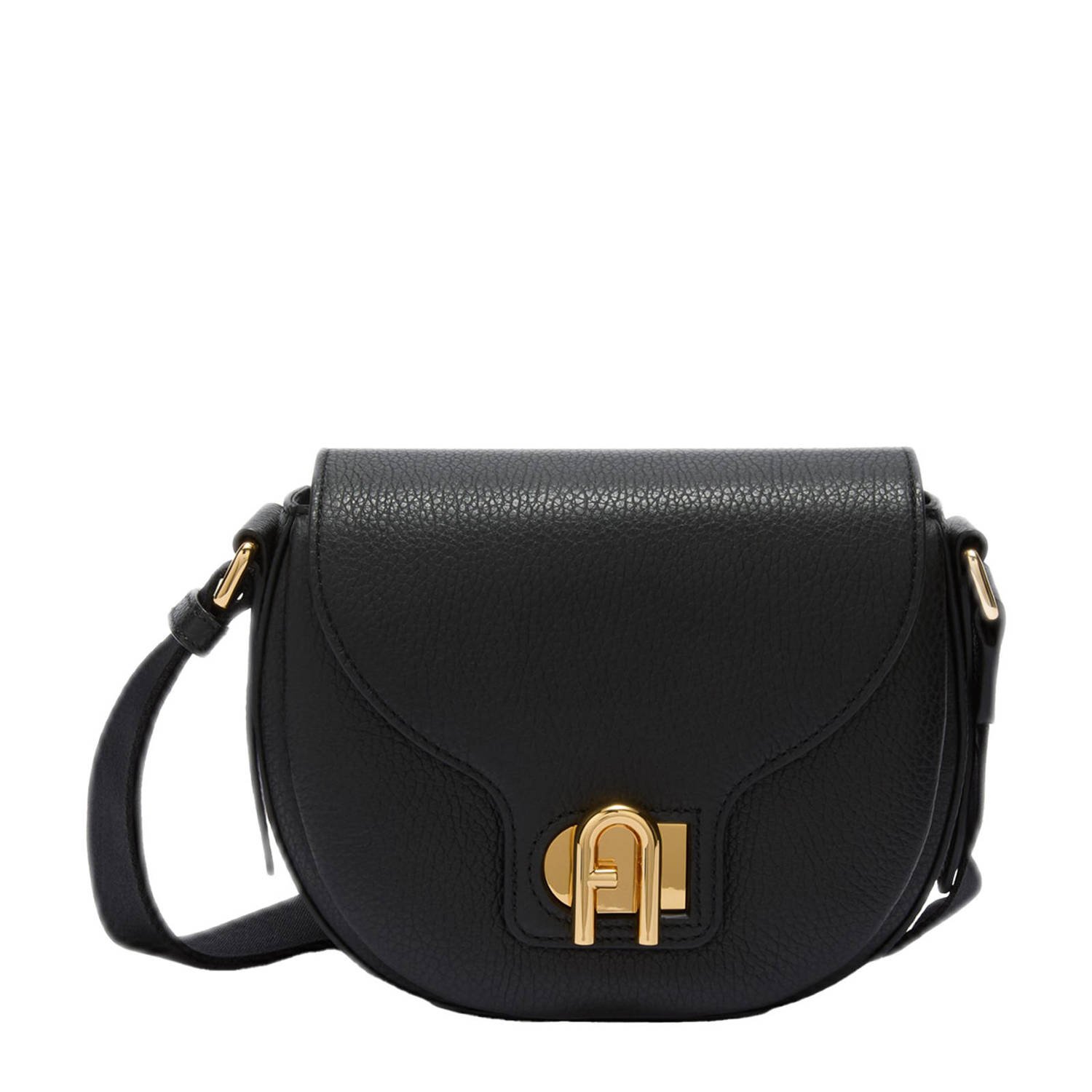 Furla leren crossbody tas Lotus Mini zwart