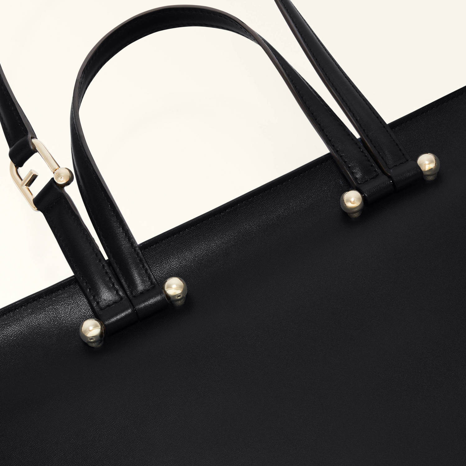 Furla leren shopper Duetto L zwart