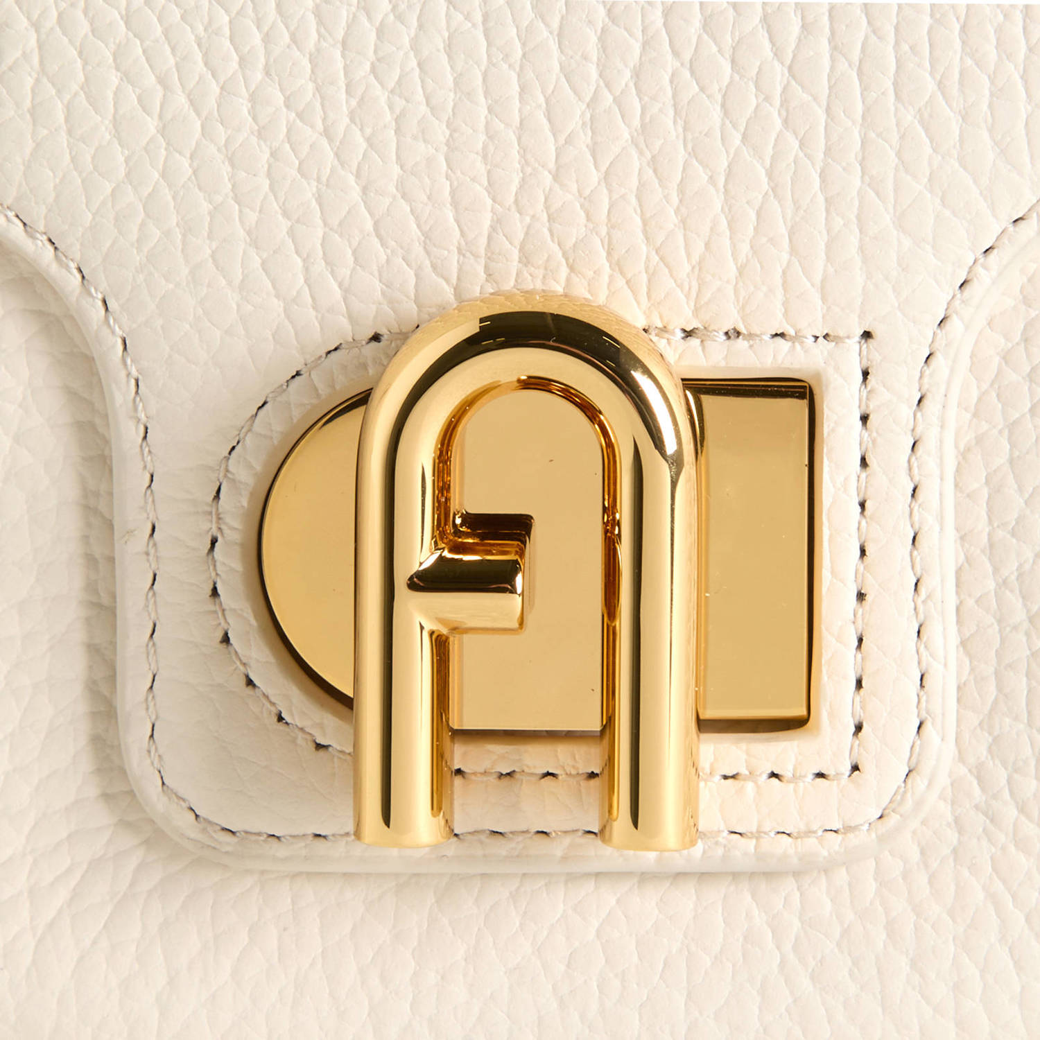 Furla leren crossbody tas Lotus Mini ecru