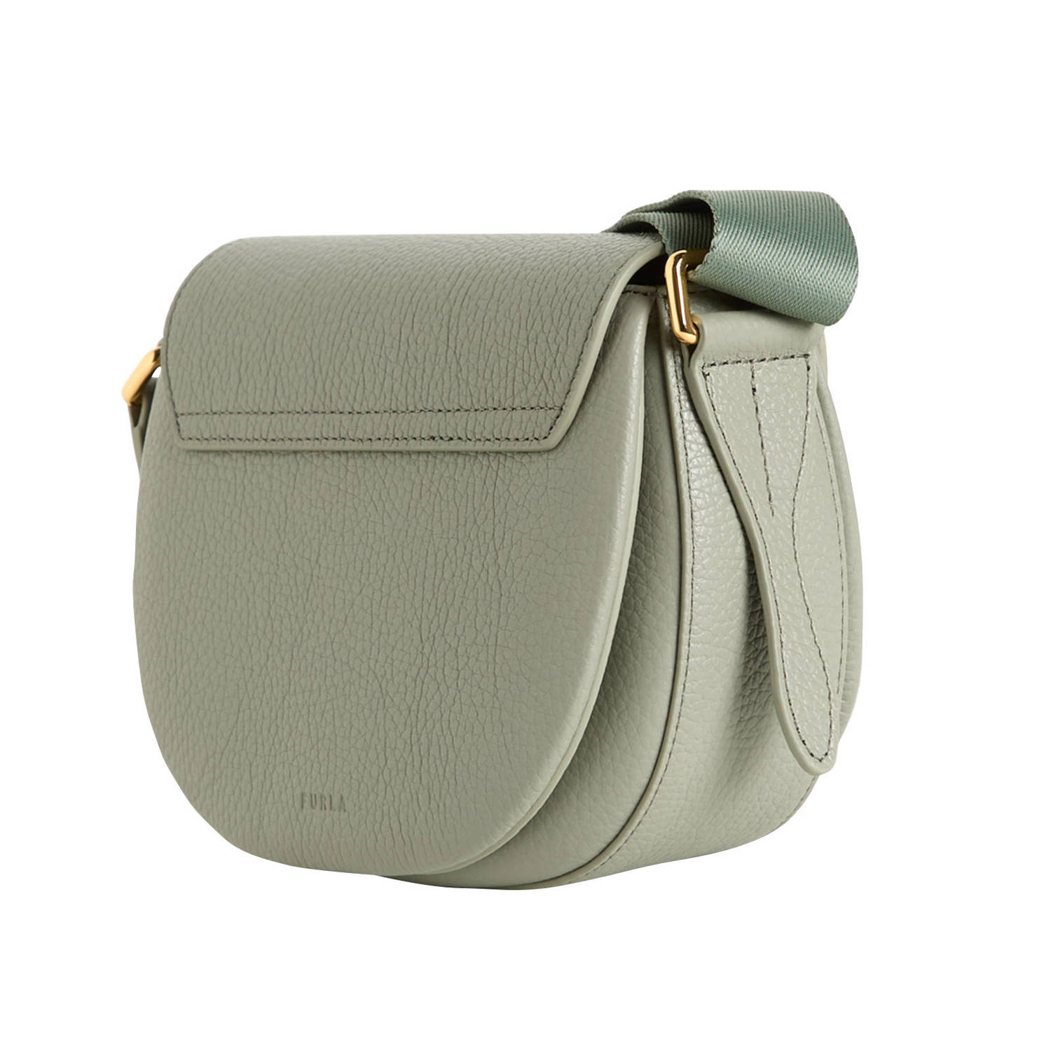 Furla leren crossbody tas Lotus Mini olijfgroen