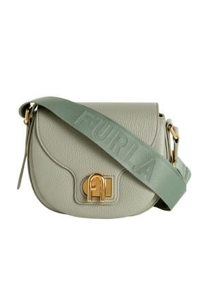  leren crossbody tas Lotus Mini olijfgroen