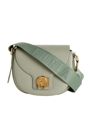 leren crossbody tas Lotus Mini olijfgroen