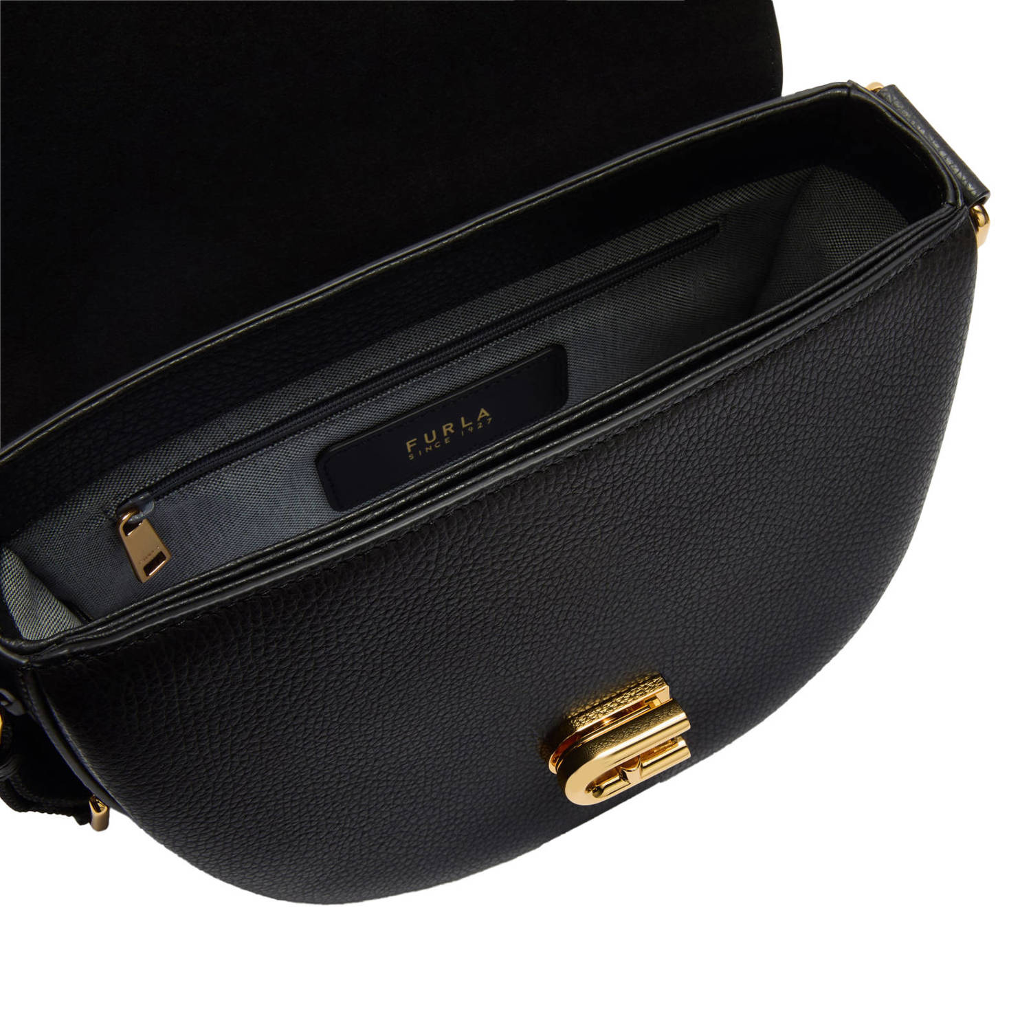 Furla leren crossbody tas Lotus S zwart