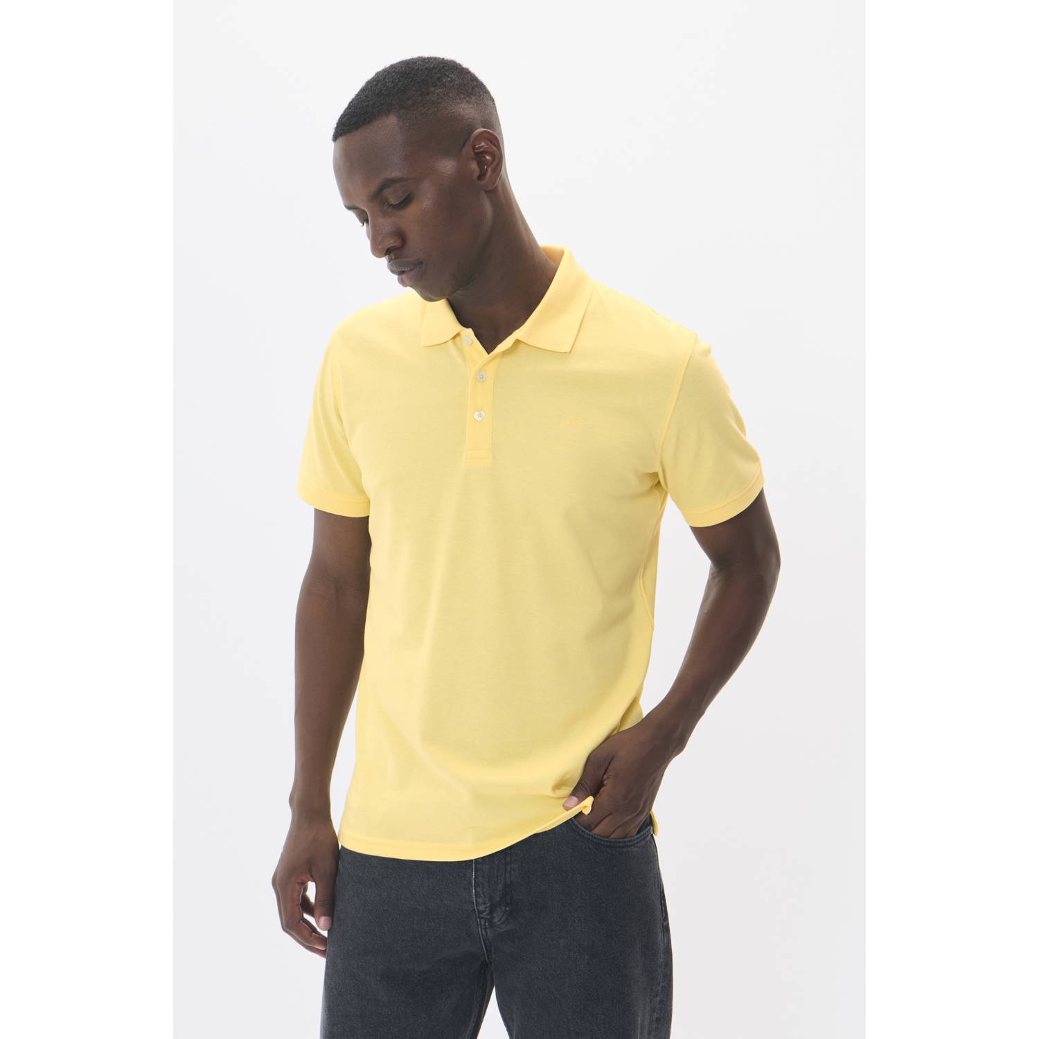 Matinique Heren Polo & T-shirts in Geel Melange Yellow Heren