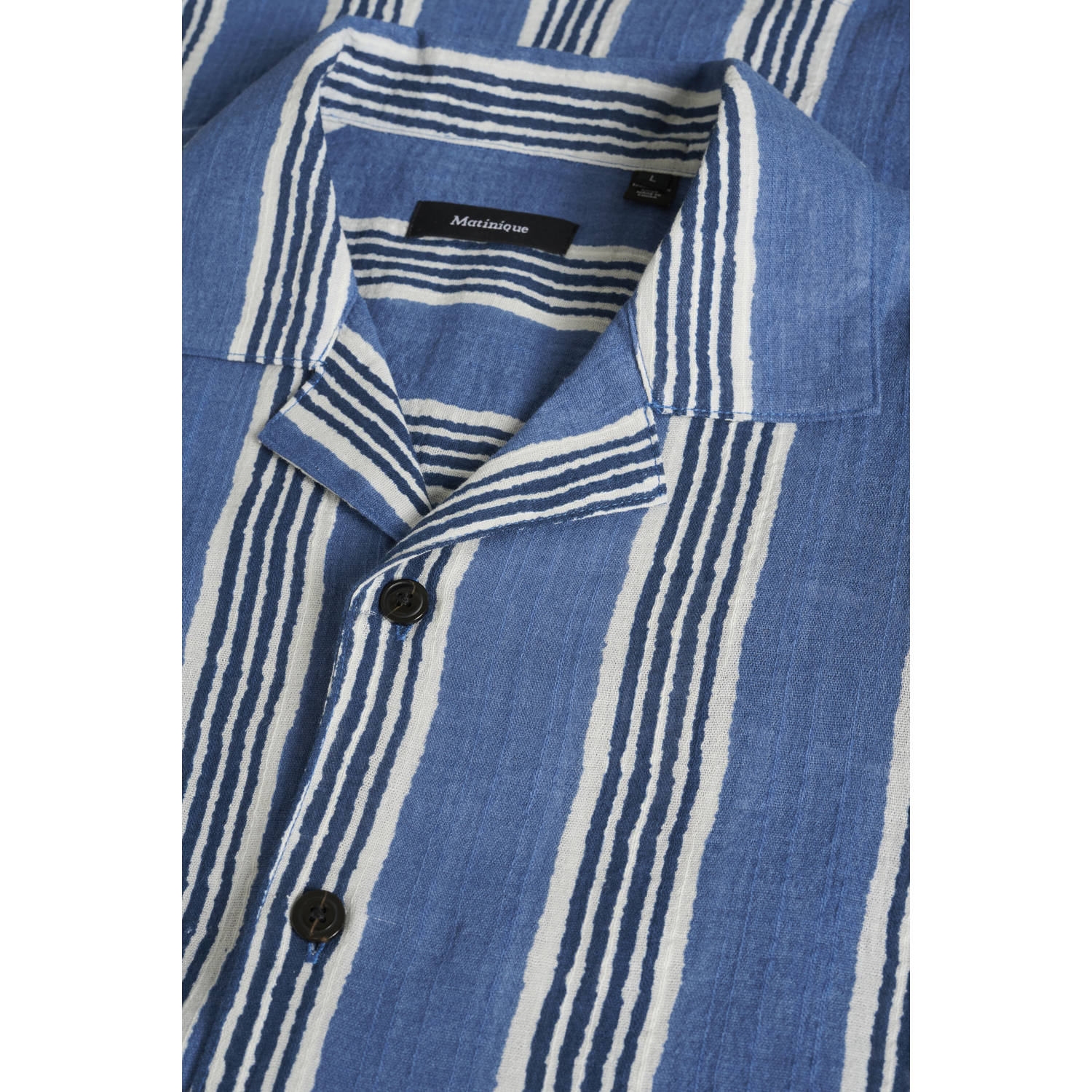 Matinique regular fit overhemd MAklampo blauw