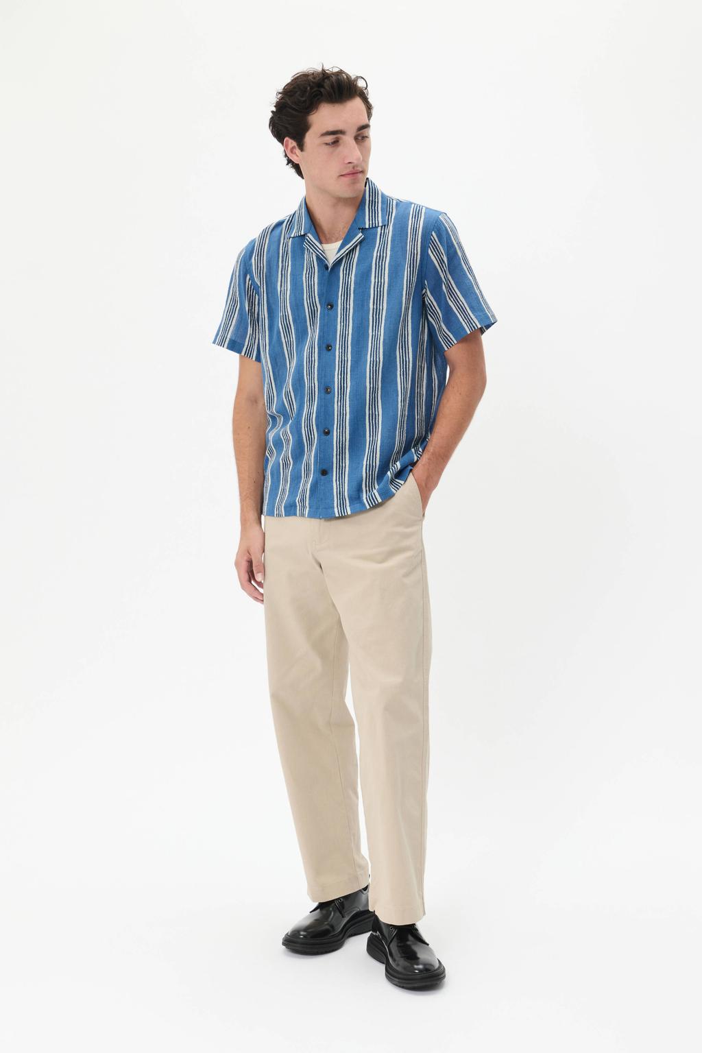 Matinique regular fit overhemd MAklampo blauw