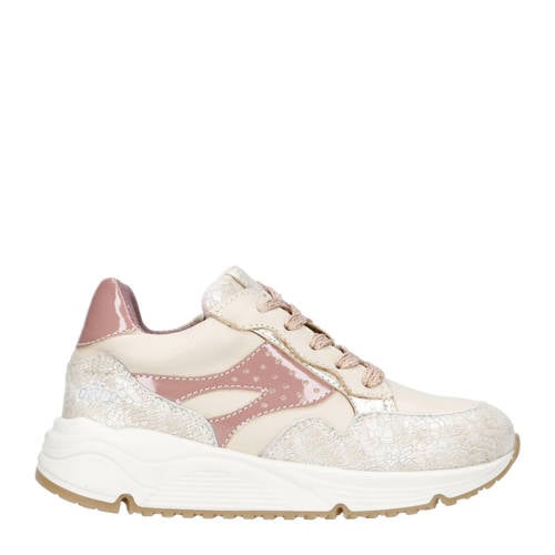 Clic! chunky leren sneakers ecru/roze afbeelding