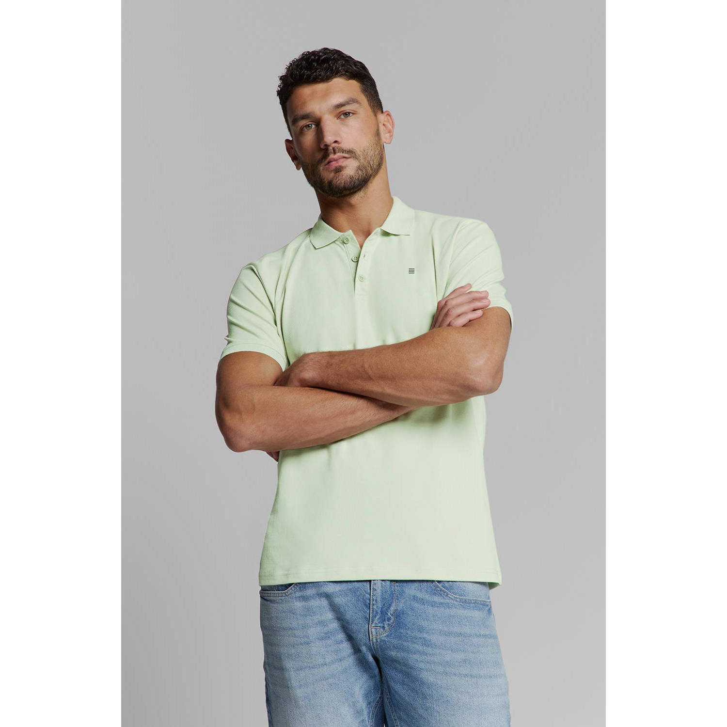 No Excess regular polo lichtgroen