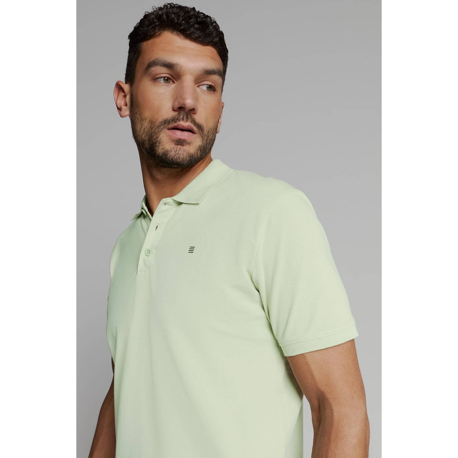 No Excess regular polo lichtgroen