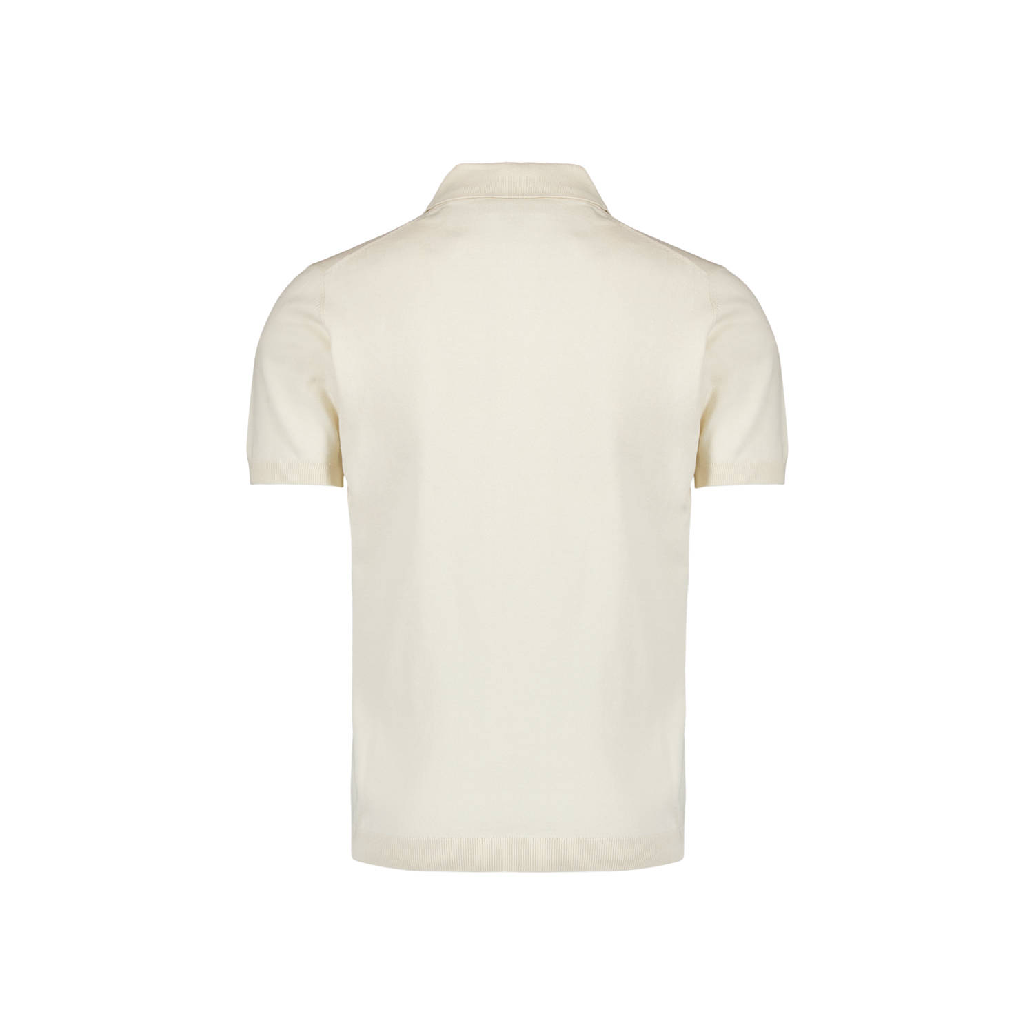 No Excess regular polo fijn gebreid ecru